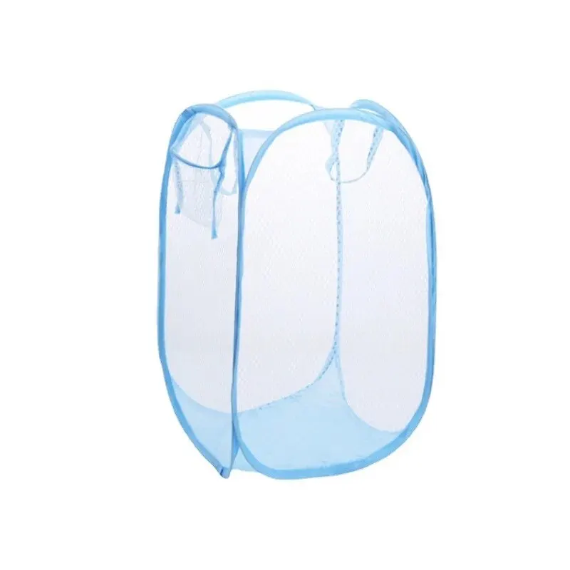 Blue Laundry Basket Foldable Japanese Color Net Laundry Basket Debris