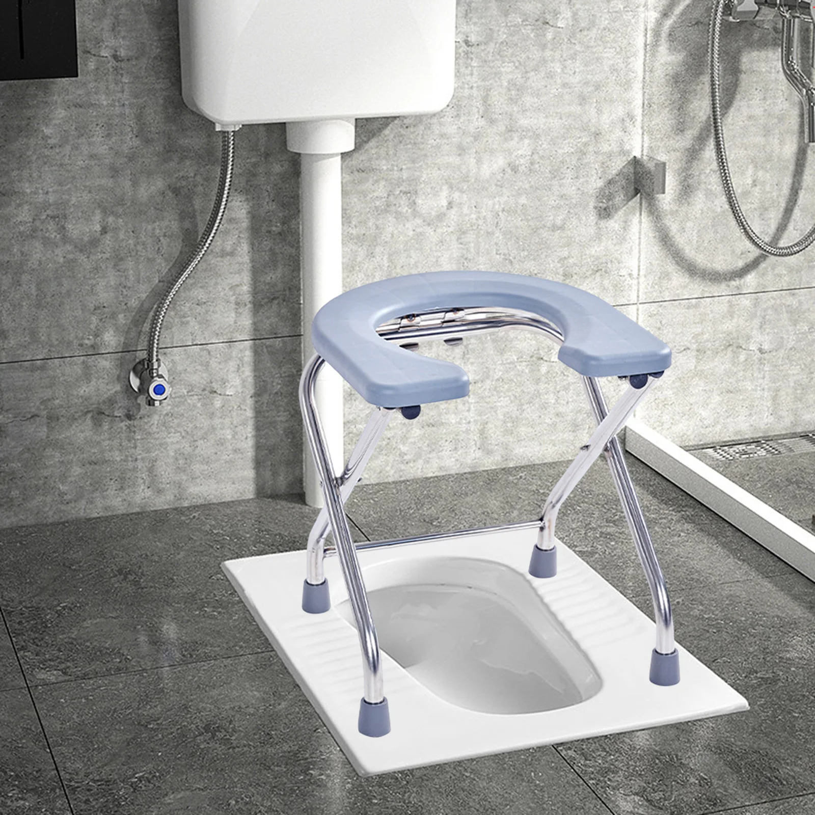 Toilet Seat for Bathroom Trong Bearing Capacity Comfortable Stable Bottom Shower Chair Washable Frosted Seat Board Commode Stool 3