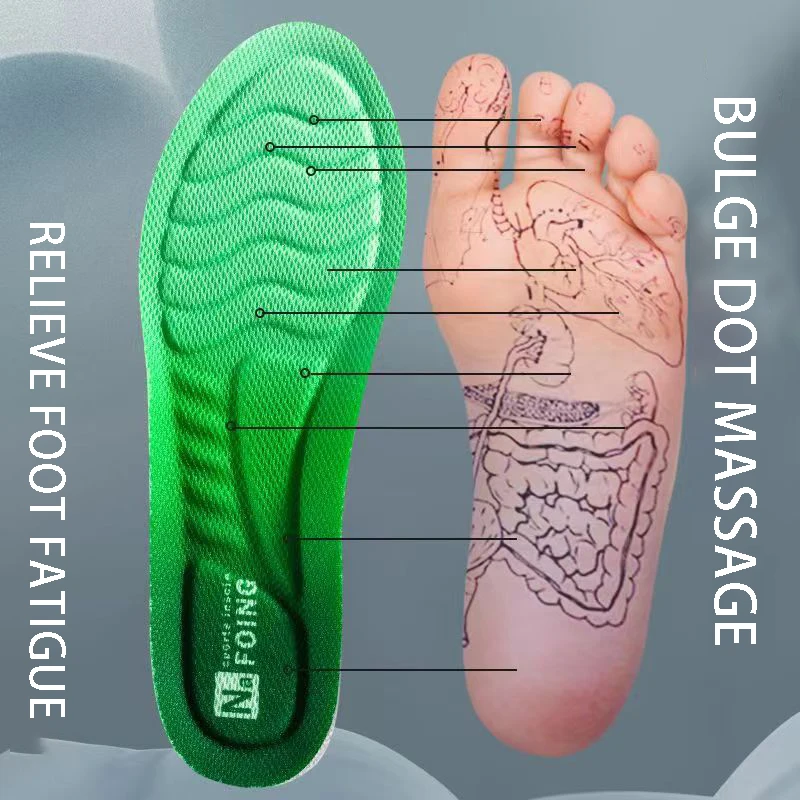 PU Feet Sole Soft Orthopedic Sport Insoles for Breathable Shock Absorption Running Shoes Pad for Men Women Arch Support Insole