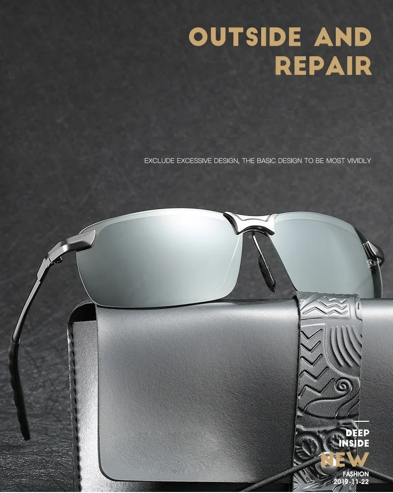 Herren Photochrome Polarisierte Sonnenbrille Fahren Angeln Chamäleon-Brille Farbwechselnde Sonnenbrille Tag-Nacht-Sicht Eyewear – Detail 1