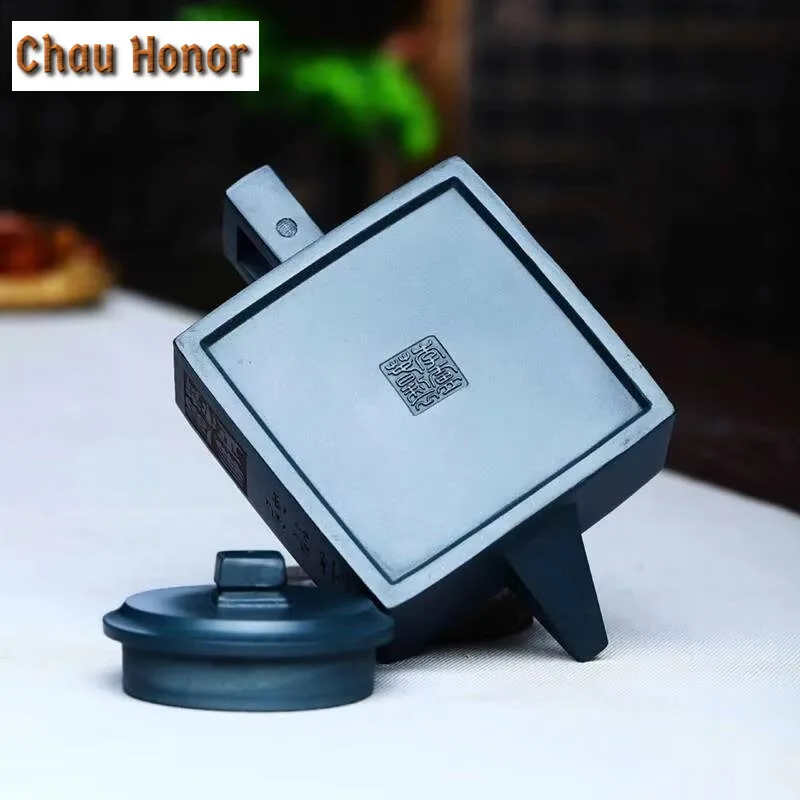 280ml Yixing Handmade Tea Pot High-End Purple Clay Teapot Raw Ore Azure Mud Kettle Chinese Tea Ceremony Customized Teapot