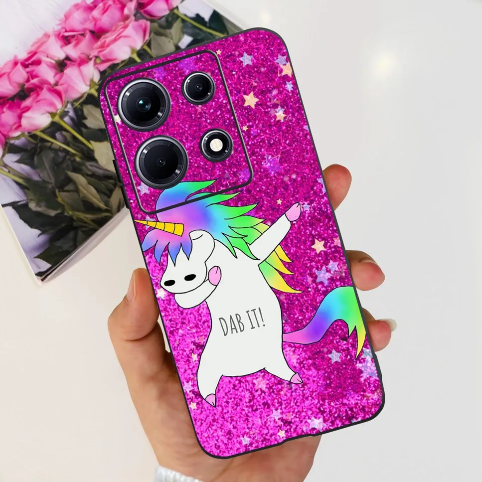 Fashion Cute Flowers Luxury Black Phone Case Back Cover