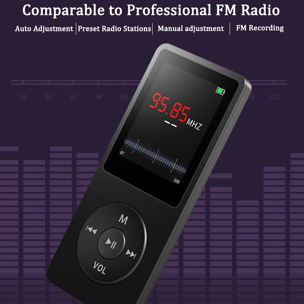 Portable MP3 Player With LCD Screen Built-in Microphone FM Radio Video Hifi MP4 Player Movies E-books Music Players Dropshipping