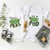 Two Peas In a Pod Funny Cute Baby Boys Girls Clothes Twin Onesies Cartoon Kawaii Harajuku Cotton Newborn Bodysuits Free Shipping 1