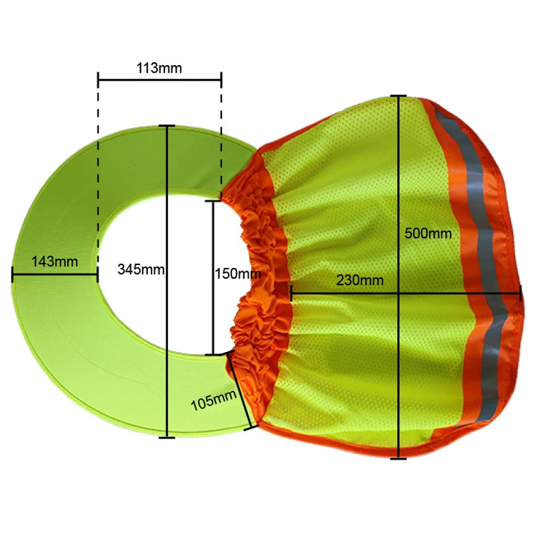 2PCS Reflective Stripe Neck Shield Safety Hard Hat Cap Sun Shade and Neck Shield with Reflector