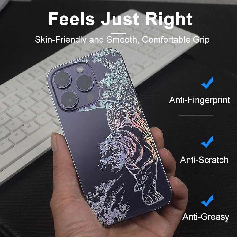 Embossed Colorful Transparent HD Back Film For iPhone 14 13 12 11 Pro Max mini 12Pro 14Promax Skin Protector Frosted Sticker