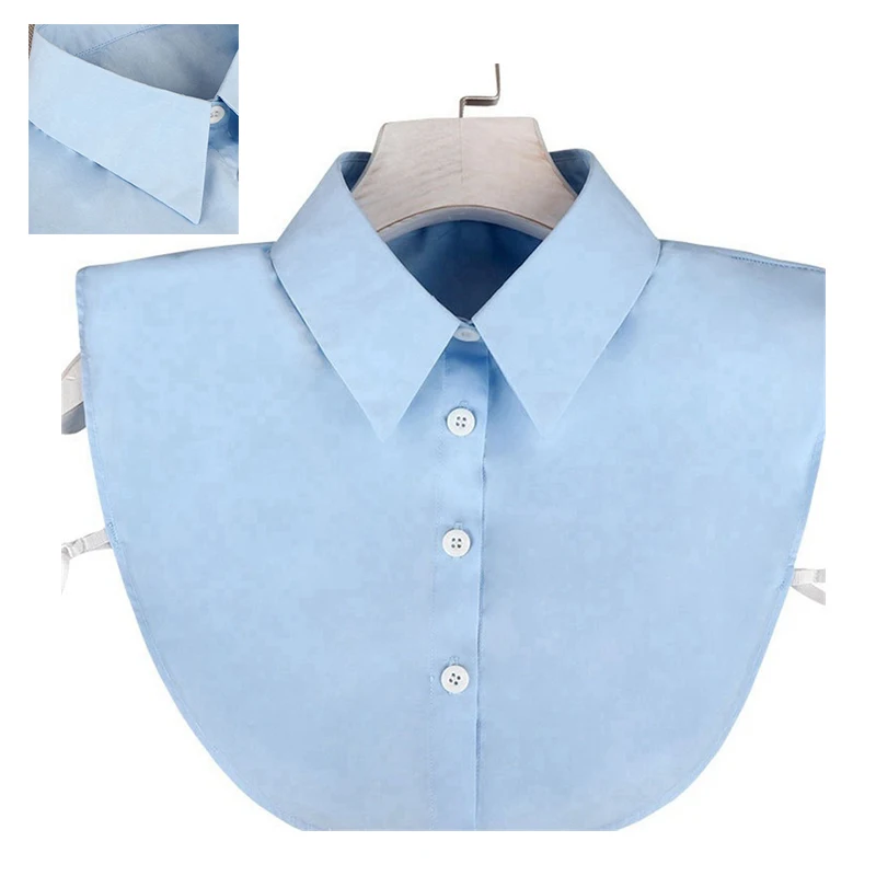 

Blue Fake Collar Decorative Matching Women's Shirt New Cotton Fake Collar Blouse