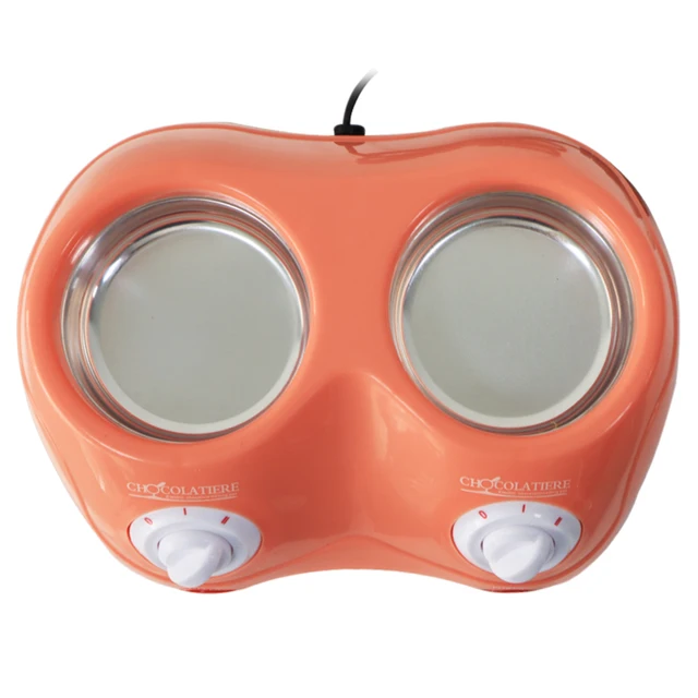 Elektrischer Schokoladen Schmelztopf - Doppeltes Fondue Set Mit Formen Für Käse, Butter Und Süßigkeiten