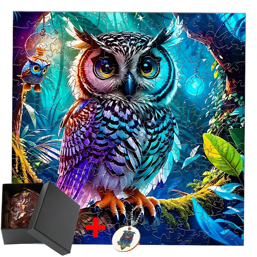 

Owl Wooden Puzzles Irregular Animal fragments Creative Fun Shapes Perfect Gift Brain training parent child interaction brain dev