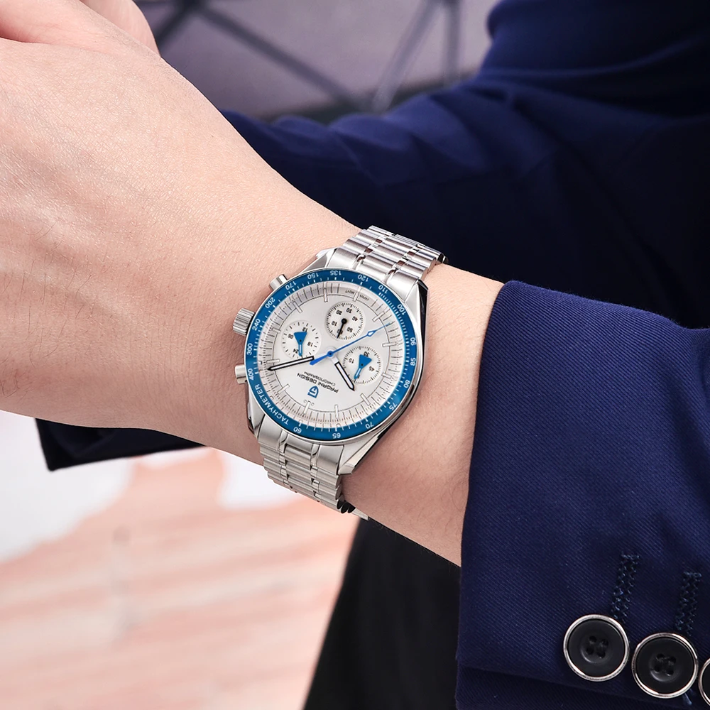 PAGANI DESIGN 2023 New Moon Mens Watches Top Brand Luxury Quartz Sports Watch For Men AR Sapphire Mirror Waterproof Reloj Hombre