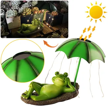 Solar Resin Frog Statue Light 1