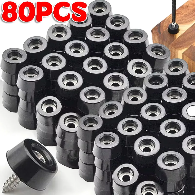Black Rubber Non-Slip Floor Protectors for Furniture and Speakers