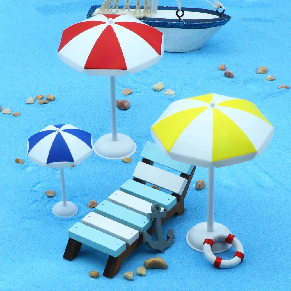 1Pc Dollhouse New Mini Plastic Sun Umbrella Micro Landscape Ocean Beach Decor Miniature Props Accessories Baking DIY Material 5