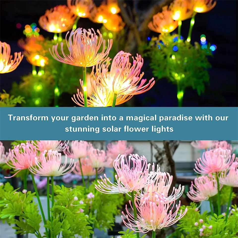 Description Picture 5 of itemSolar Flower Lights Outdoor IP65 Waterproof Garden Lights for Pathway Yard Lawn Backyard Home Decoration Solar Landscape Lamp