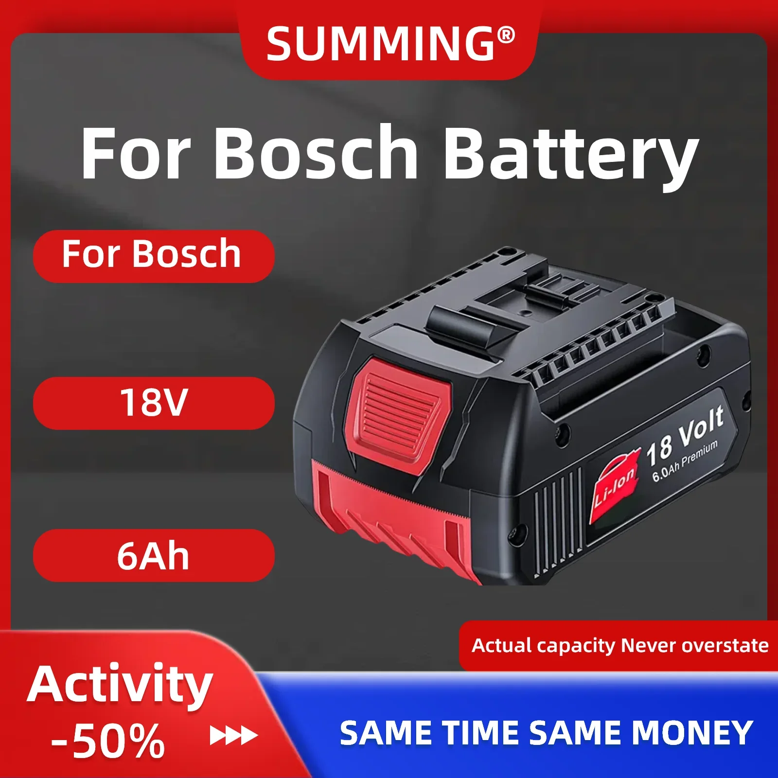 

100% Original for Bosch 18V Battery Professional GBA GBH GSR GSB BAT618 BAT609 BAT620 Replacement Battery 6.0Ah