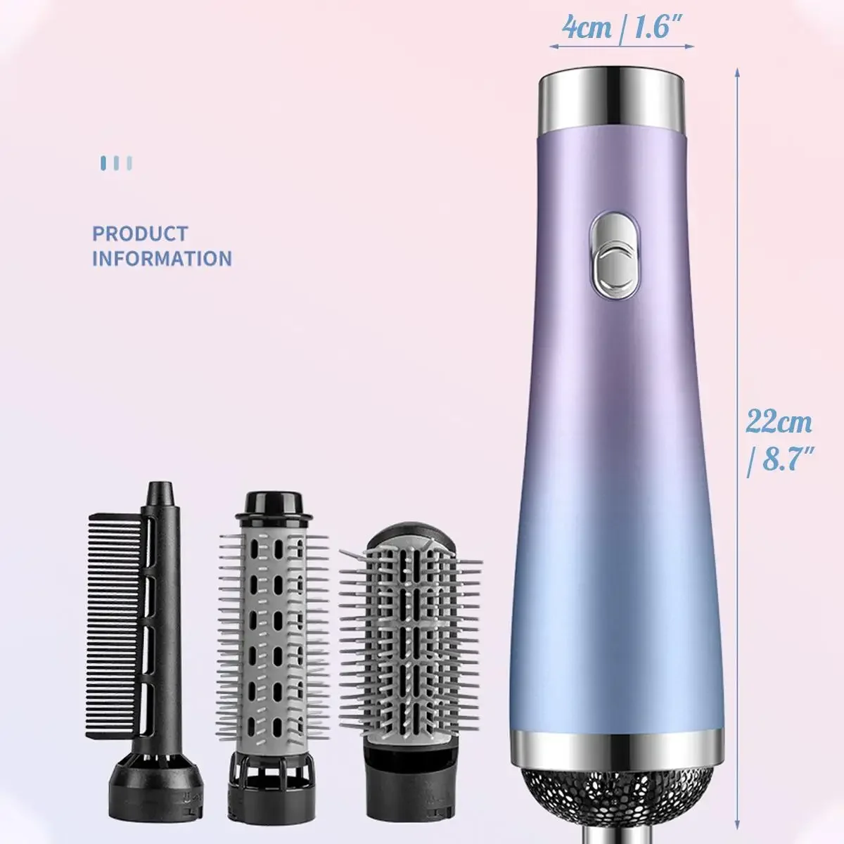 Portable Hair Straightener Curler Comb Roller Electric Ion Blow Dryer Brush Hot Air Styler Volumizer 6