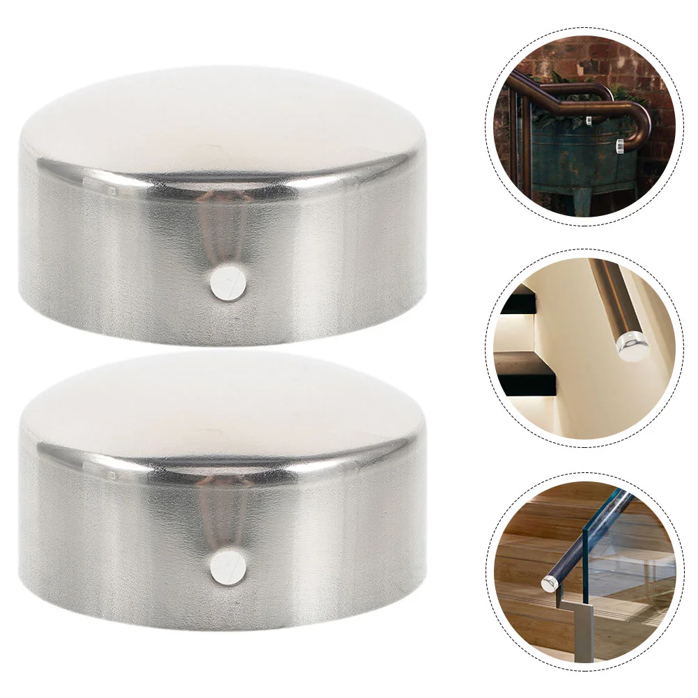 

Round Handrail End Plug Caps Stainless Steel Stair Handrail Sealing Covers Plugs For Wood Rail