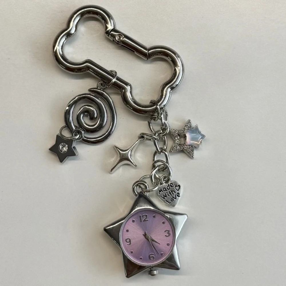 Adjustable Star pocket watch clock keychain japanese trinkets bag