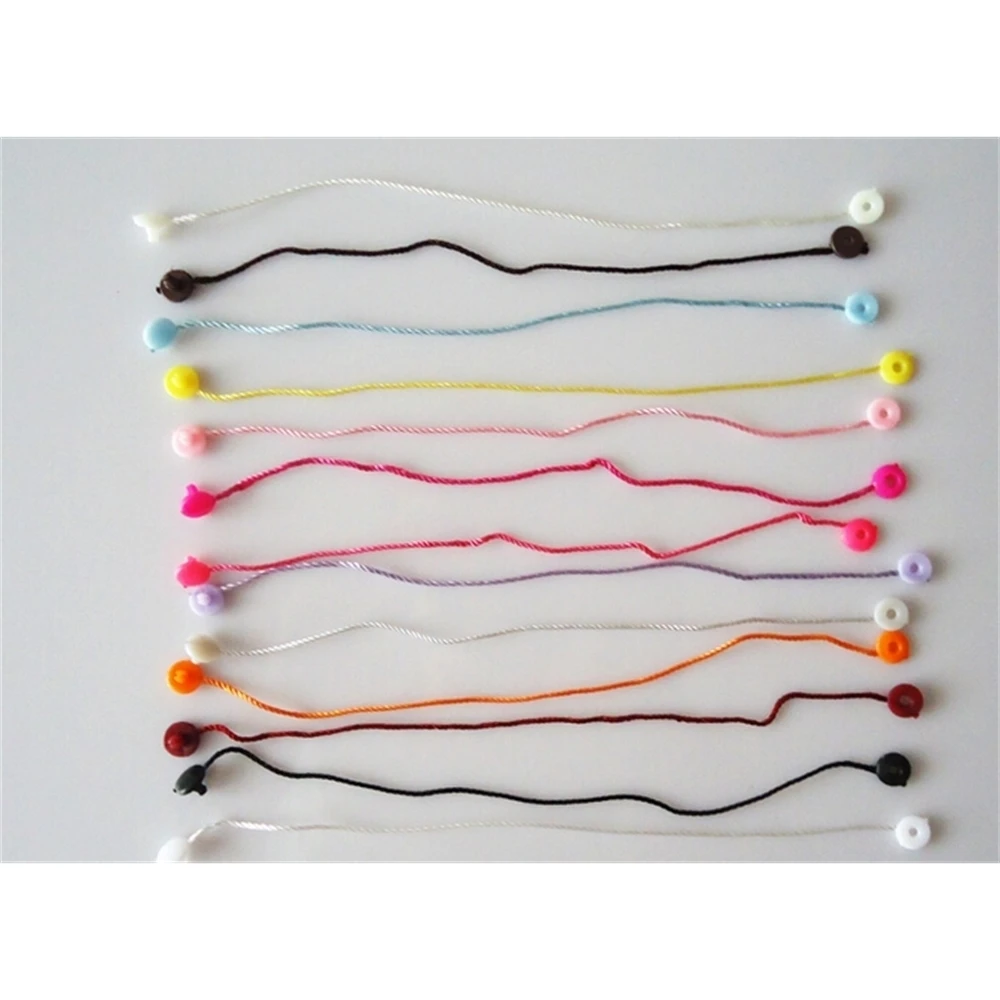 Circle Headed Hang Tag Seal with Nylon String, Garment Tags Hanger Cord, Thread Tag Pins, Round Loop Lock Cords