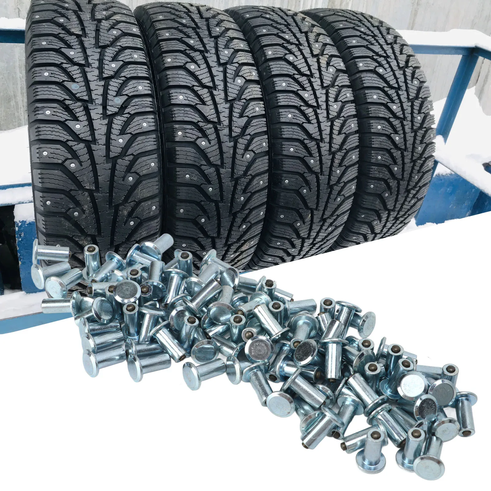 100PCS Non Slip Tire Studs Replacement Universal Wheel Metal Studs For Truck Vehicle Motorcycle
