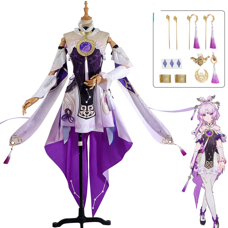 

Fu Xuan Cosplay Honkai Star Rail Cosplay Costume Wig Anime Game Honkai Full Set Uniform Fuxuan Helloween Party for Women Girls