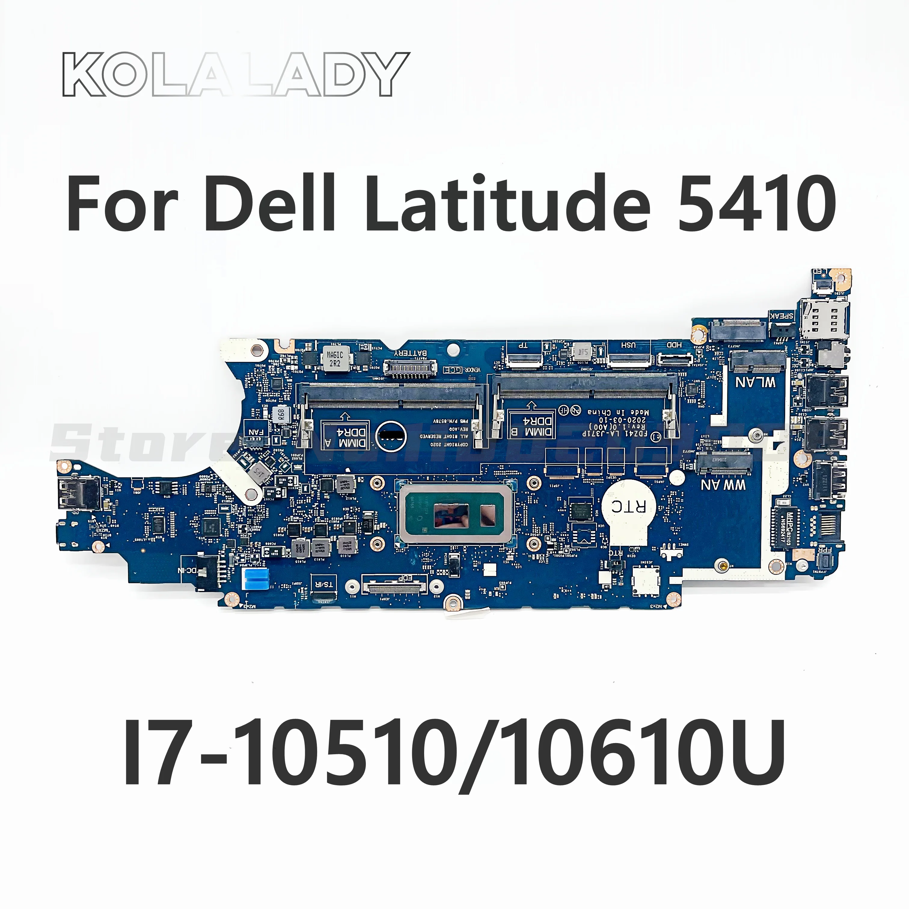 

LA-J371P For Dell Latitude 5410 Laptop motherboard With CPU I7-10510/10610U 033T9K 33T9K mainboard DDR4 100% Fully Tested