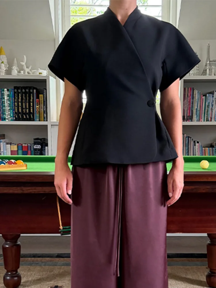 รูปสินค้า เสื้อคลุมสไตล์เบลเซอร์ คอวี ผูกเอว ใส่ทำงานได้ทุกโอกาส