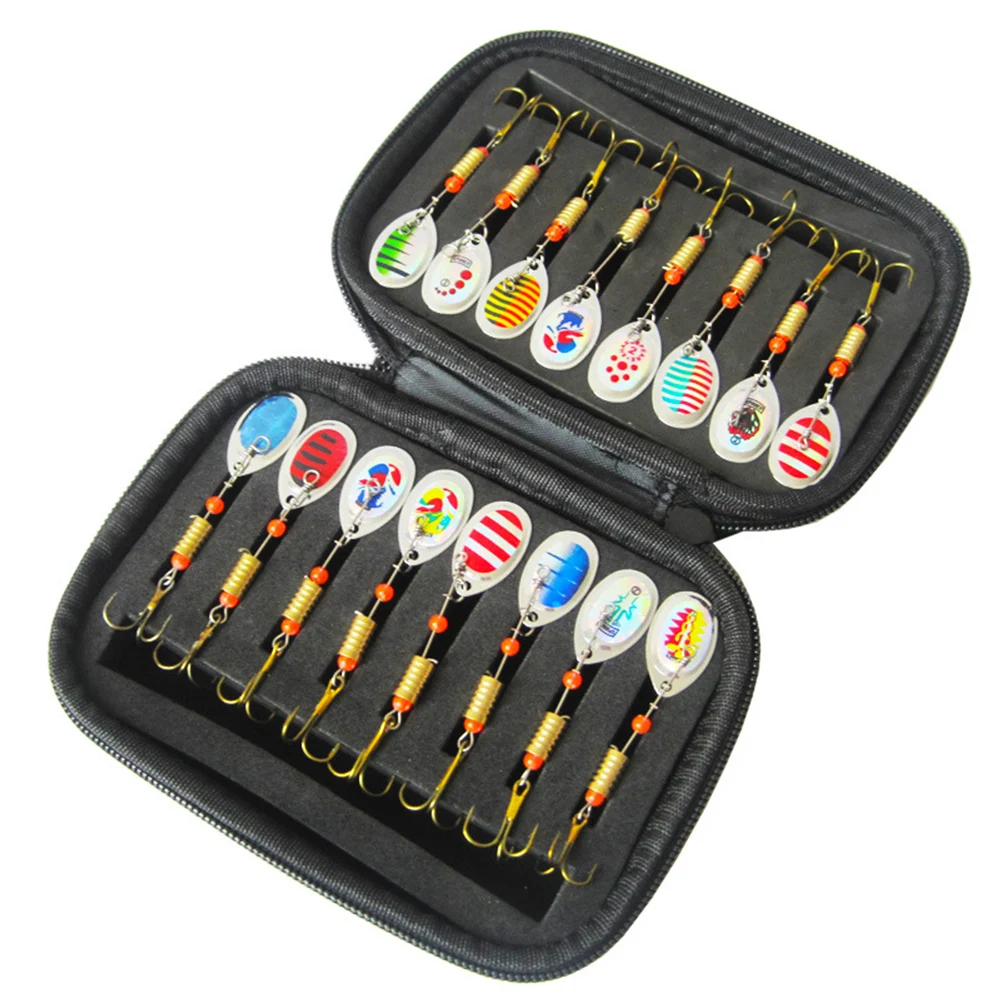 

16pcs Metal Spoon Spinner Fishing Lure Rotating Spoon Bait Crankbaits Fishing Wobblers for Pike Crochet Kit Artificial Bait
