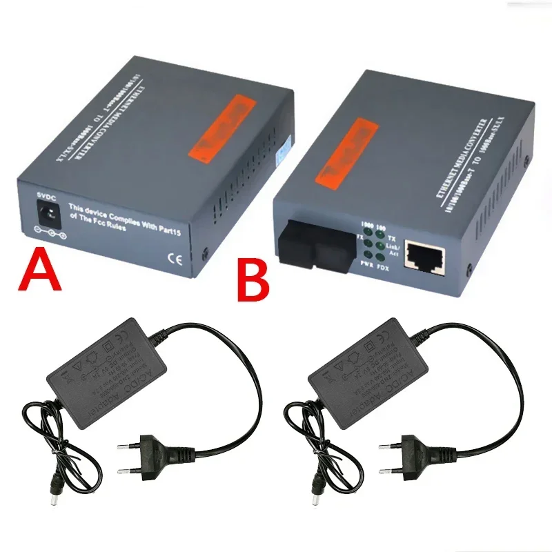 Gigabit Media Converter HTB-GS-03 1000Mbps Single SC Port External Power Supply Optical fiber transmitter