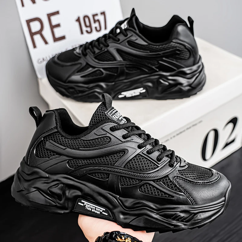 Men's Lightweight and Breathable Casual Sports Shoes - Low-Top Lace-Up Design, Durable Pvc Soles for Hiking, Outdoor and Daily Use - Must-Have Outdoor Shoes for Spring, Summer and Autum | Textured Fabric | Lightweight Shoes