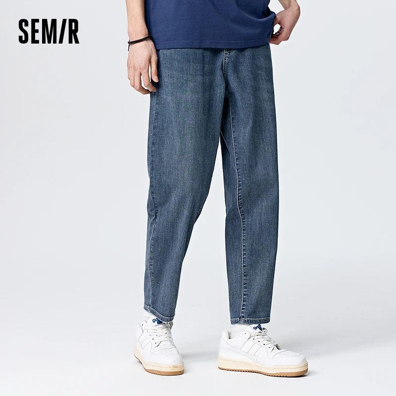 Semir Jeans Men Summer Cool Sense Fashion Classic Washed Tapered Trousers Simple Commuter Demin Trousers 2