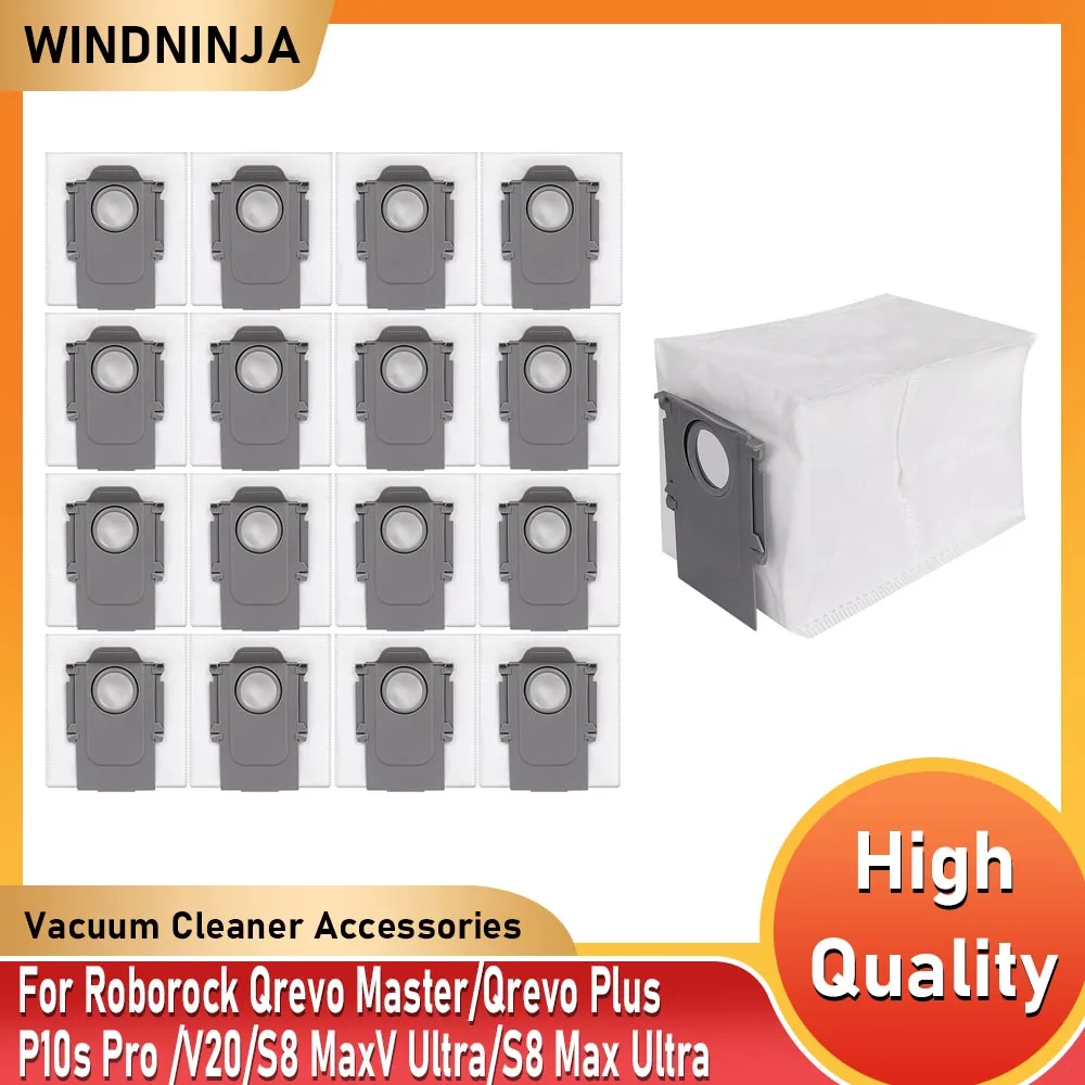 Dust Bags For Roborock Qrevo Master/P10S Pro/ V20 /S8 MaxV Ultra /S8 Max Ultra Robot Vacuum Cleaner Spare Parts Dust Bag Part