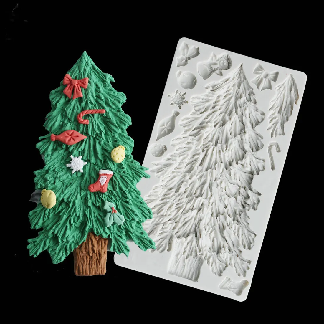 

3D Large Christmas Tree Silicone Mold DIY Epoxy Fondant Chocolate Cake Decoration Resin Molds Pastry Kitchen Baking Craft Tools