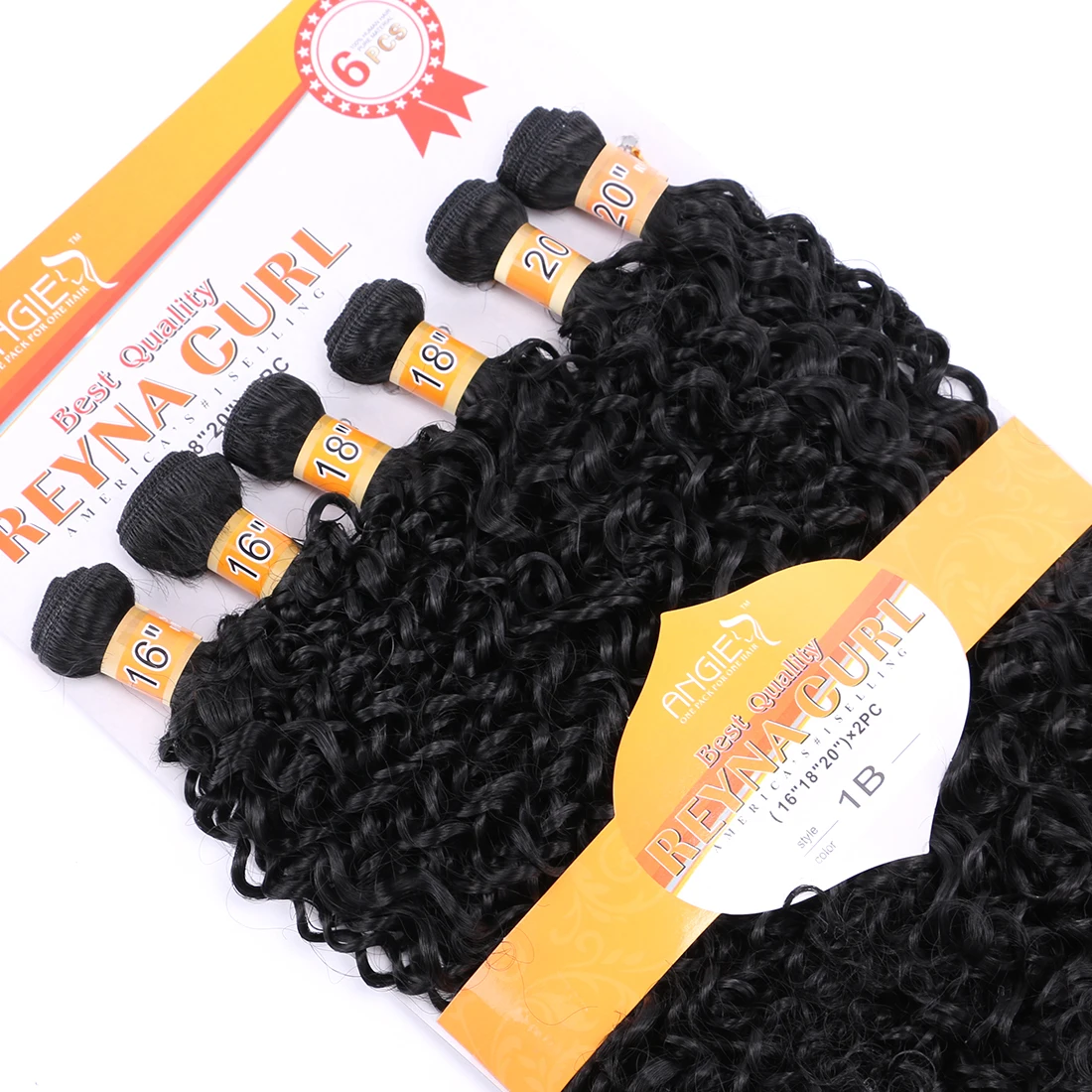 Synthetic Hair Extensions ANGIE Kinky Curly Wave High Temperature Fiber Weave REYNA Synthetic Hair Bundles 6pcs/Lot Hair Gram