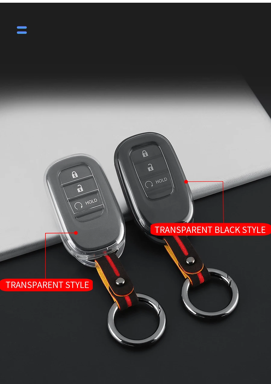TPU Auto Schlüssel Fall Abdeckung Für Honda CR-V CRV 6th 2023 Civic 11th Gen Accord HR-V Auto Shell Fob Halter 3 4 5 Tasten Auto Zubehör – Detail 4
