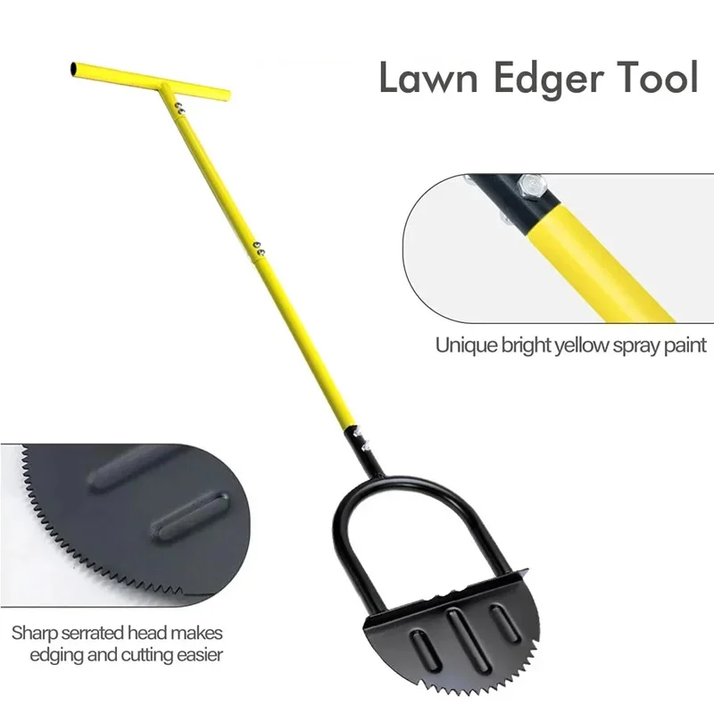 Grass Manual Trimming Shovel Half Moon Edger Garden Courtyard Lawn Mowing Weeding Tools Serrated Edger Landscaping Edging Tools 3