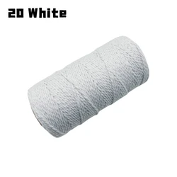 Vibrant 2mm Cotton Macrame Cord for Crafts and Home Decor - 100m Roll (20 White)