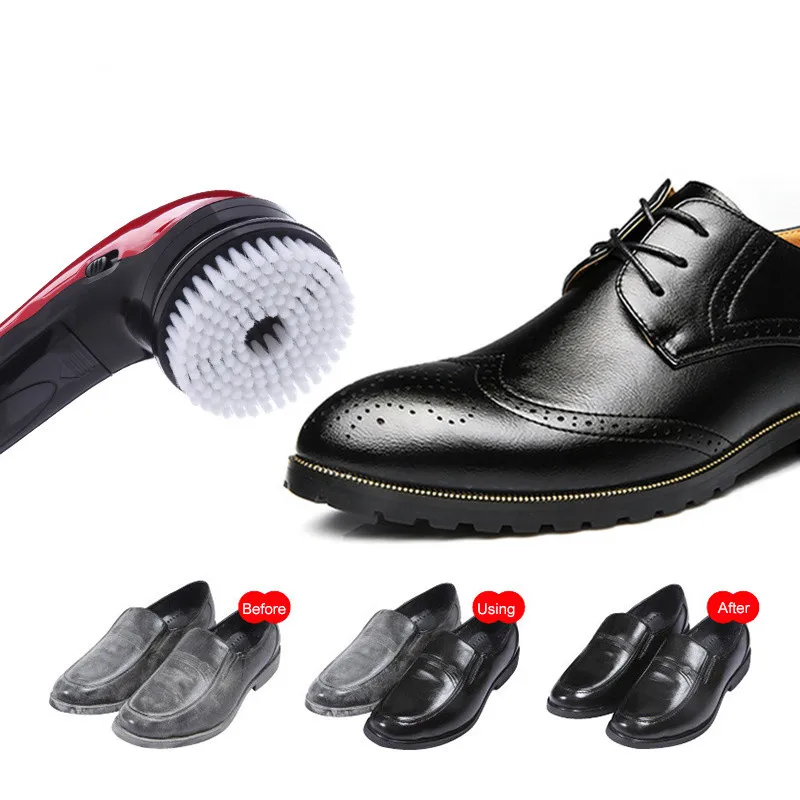 Portable Handheld Automatic Electric Shoe Brush Shine Polisher Battery Charging 2 Ways Power Supply Electric Shoe Polisher 2