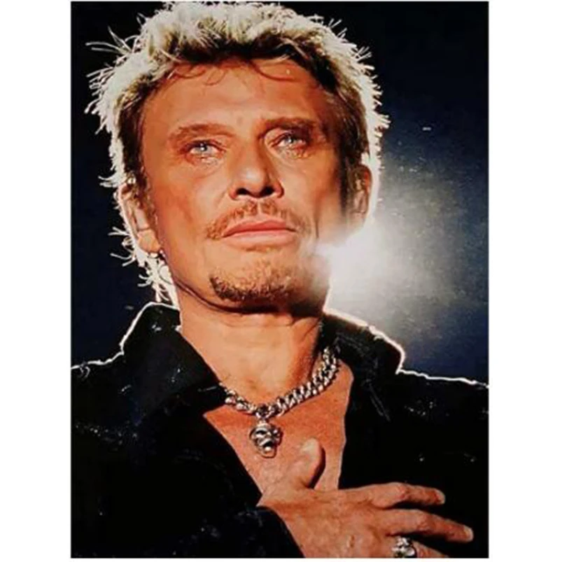 DIY 5D Diamond Painting Full Round/Square Mosaic Johnny Hallyday Picture Diamond Embroidery Rhinestone For Home Decor WG3395