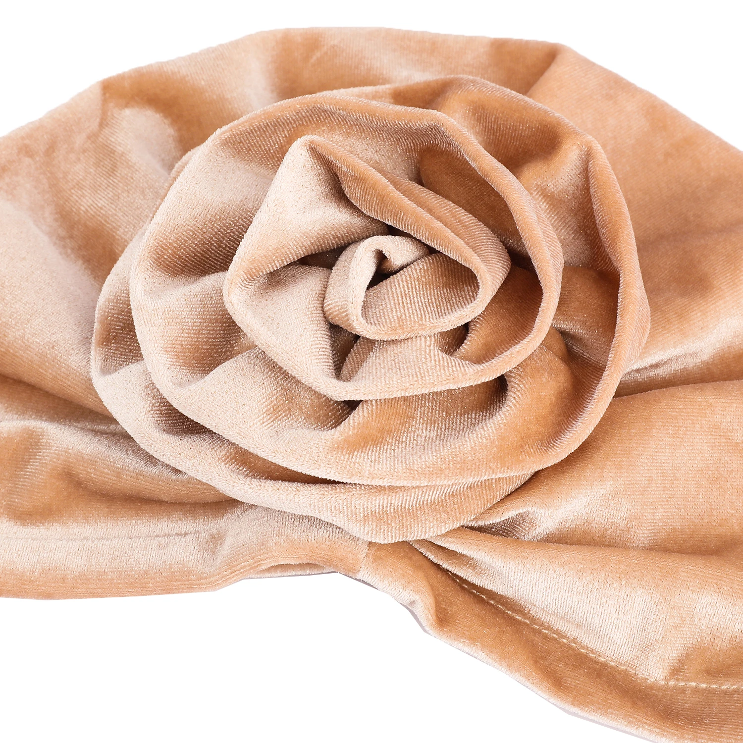 Winter warme Samt Turban Mode Kopf wickel Blume Kopfkappe für Frauen Luxus Party Kopfschmuck – Detail 6