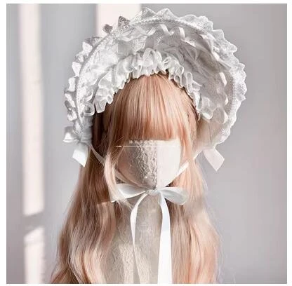 Gothic Lace Bonnet Hair - White's Code & Price - RblxTrade