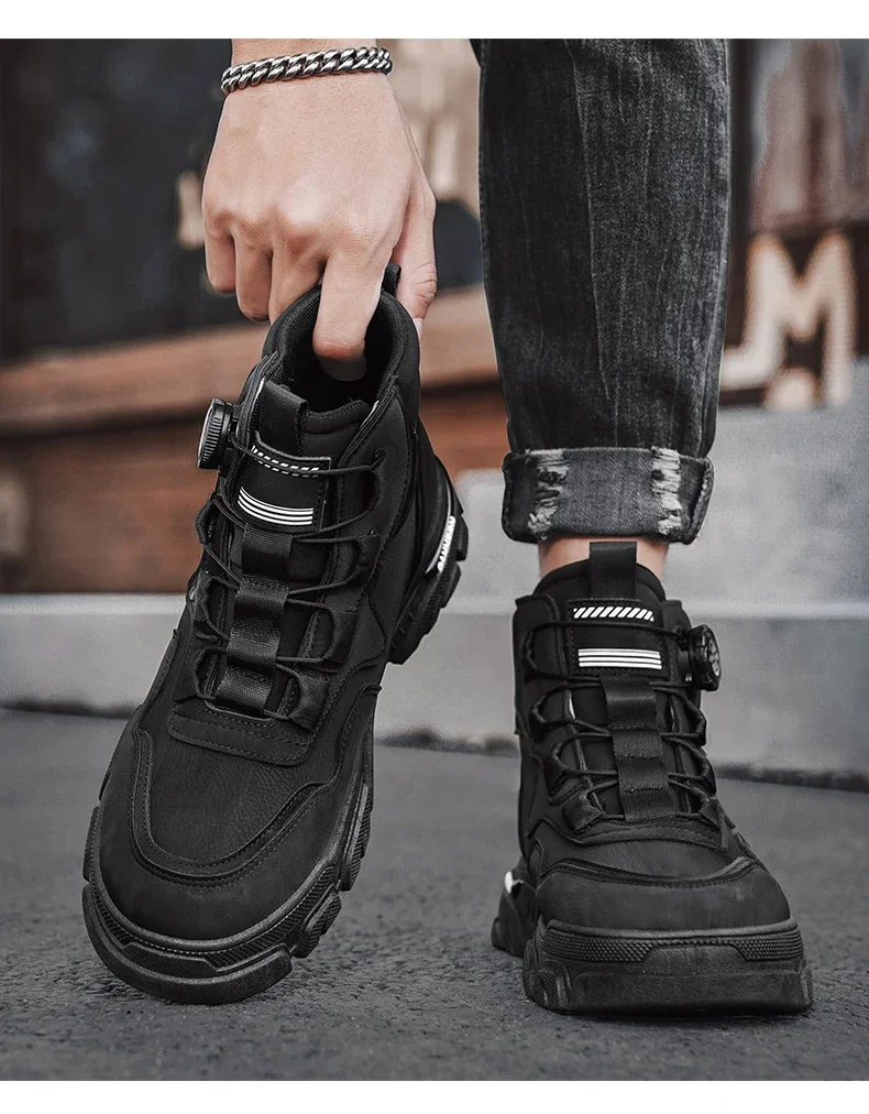 Boots Men Shoes Casual Cowboy Tactical Motorcycle Chelsea Ankle Work Leather Outdoor Designer Luxury Hiking Botas Hombre