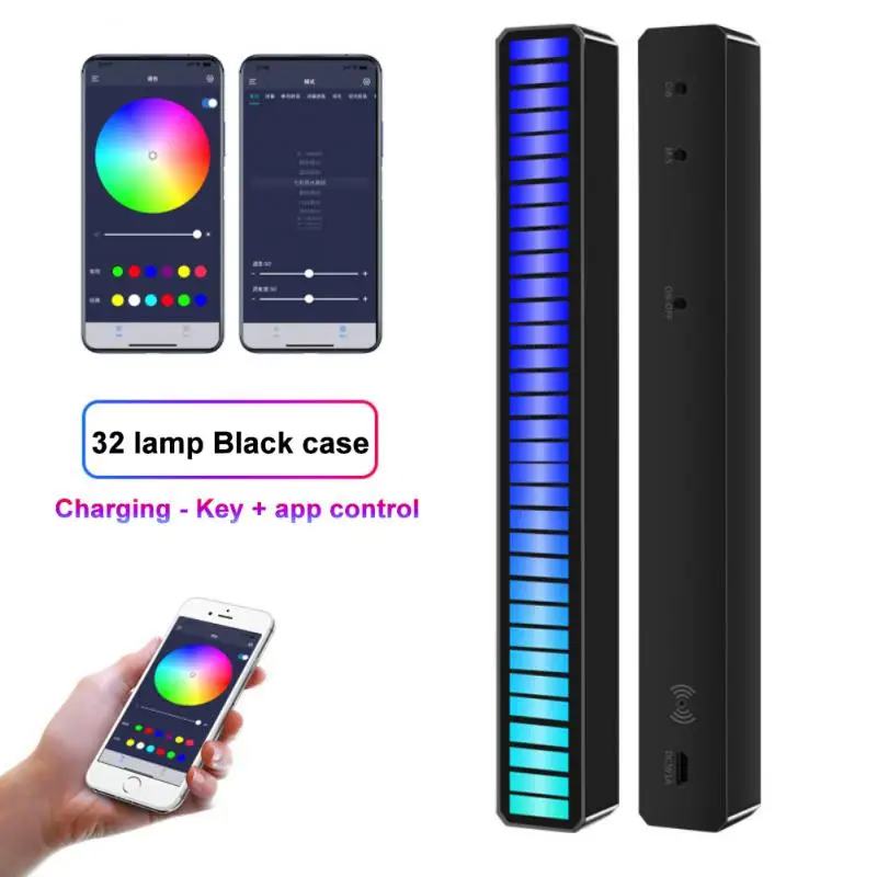 Wireless APP Pickup Lamp LED Light Bar Ambient RGB Sound Control App Control Pickup Voice Activated Rhythm Lights Home Decor star wars night light Night Lights