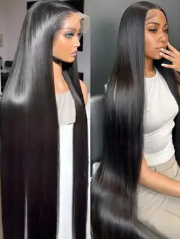 42 Inch13x4 Lace Front Wigs 200% Density 13X6 Lace Front Wig Pre Plucked 5X5 Straight Closure Wigs 1