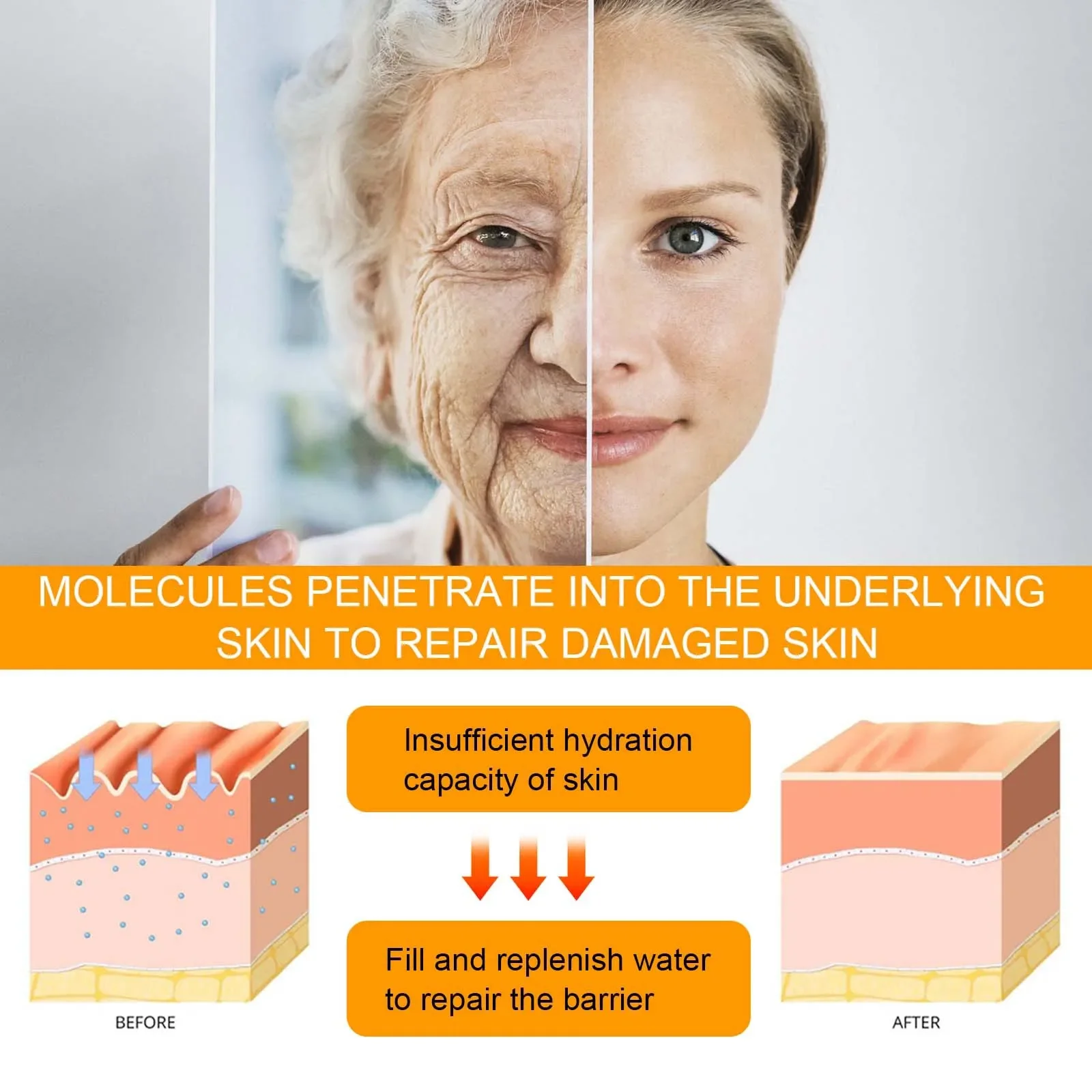 HOYGI 5D Peptide Anti-Wrinkle Eye Repair Cream Reduces Fine Lines Crow's Feet Firming and Smoothing Skin Moisturizing Eye Cream