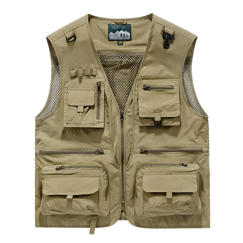 Men's Mesh Quick Drying Vest Leisure Outdoor Multi-pocket Fishing Photography 2024 New Arrivals
