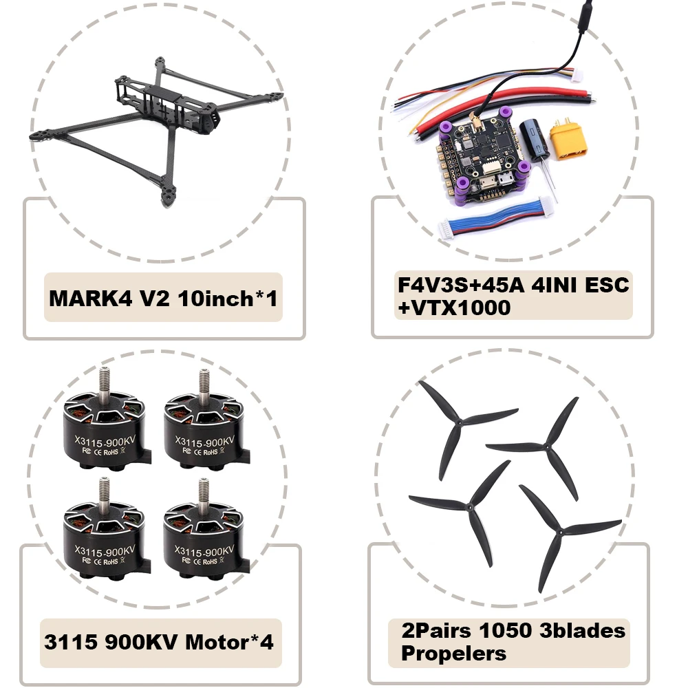 รูปสินค้า ชุดควบคุมโดรน FPV คาร์บอนไฟเบอร์ สำหรับบิน Freestyle