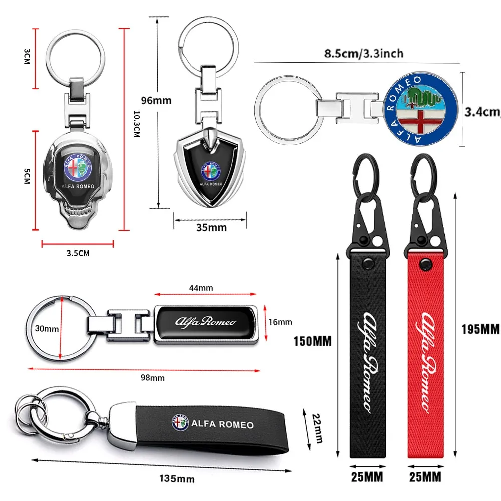 Premium Metal and Leather Car Keychain - Auto Badge Styling Gift Pendant