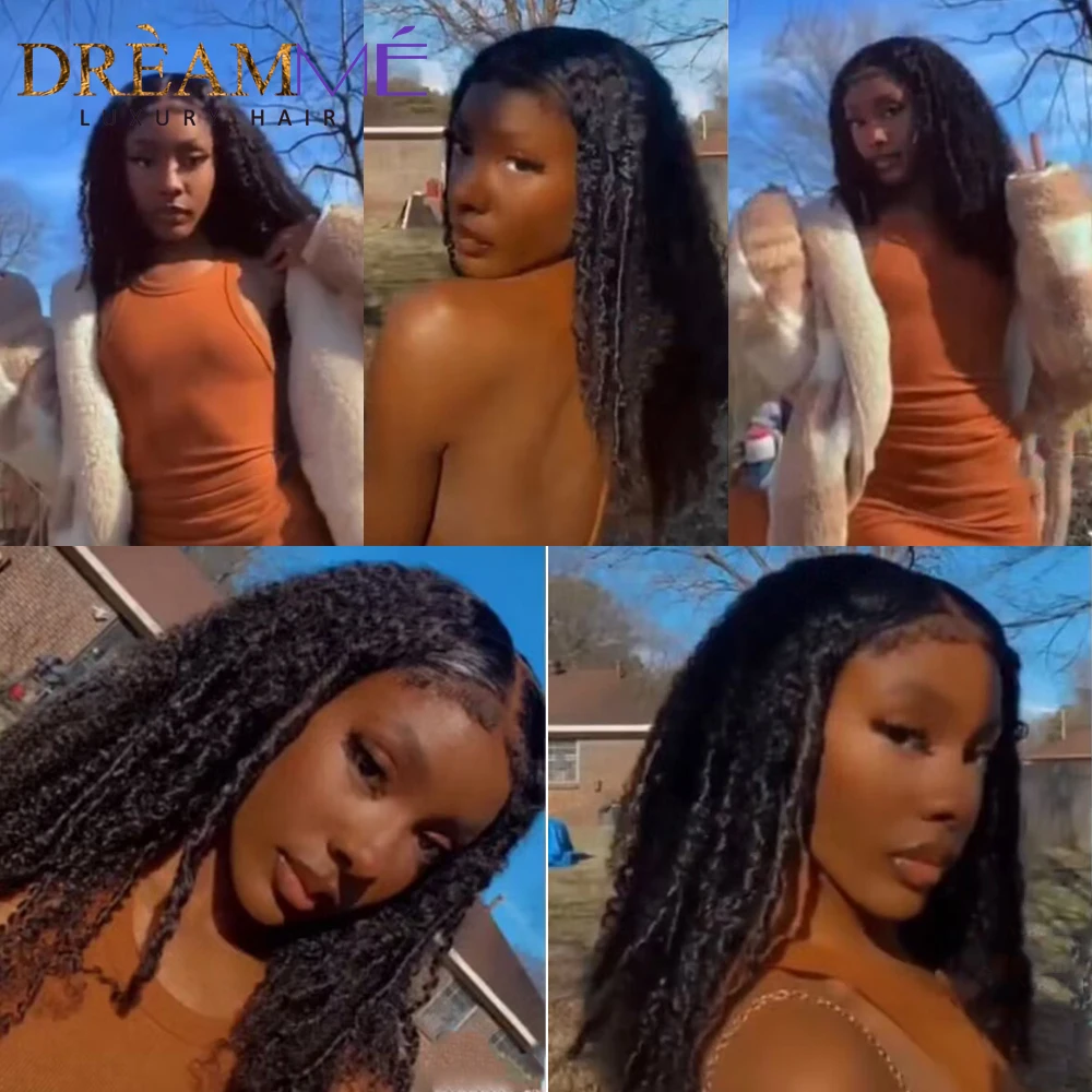 180% Deep Water Wave Curly Baby Hair Lace Wig Kinky Edges Lace Front Wig Human Hair PrePlucked 13x6 Transparent Frontal