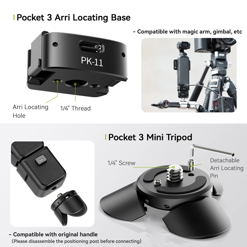 DJI Osmo Pocket 3 本体 Ulanzi付属品付き Gimbal Pocket Camera Bundle | Grip, LED & Case